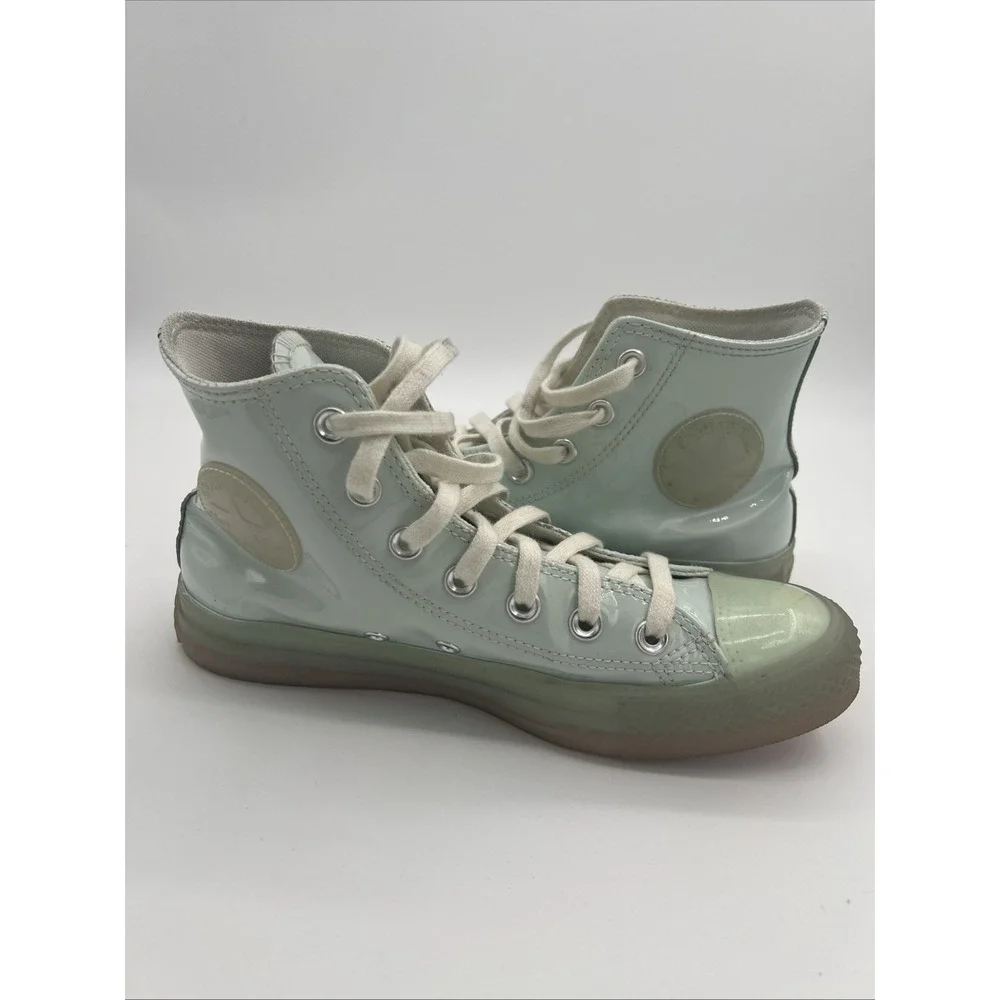 Converse Chuck Taylor All Star High Women's 7.5 Patent Leather Baby Blue Shoes